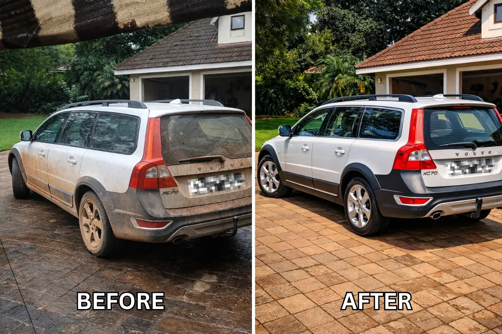 Before and after vehicle detail one