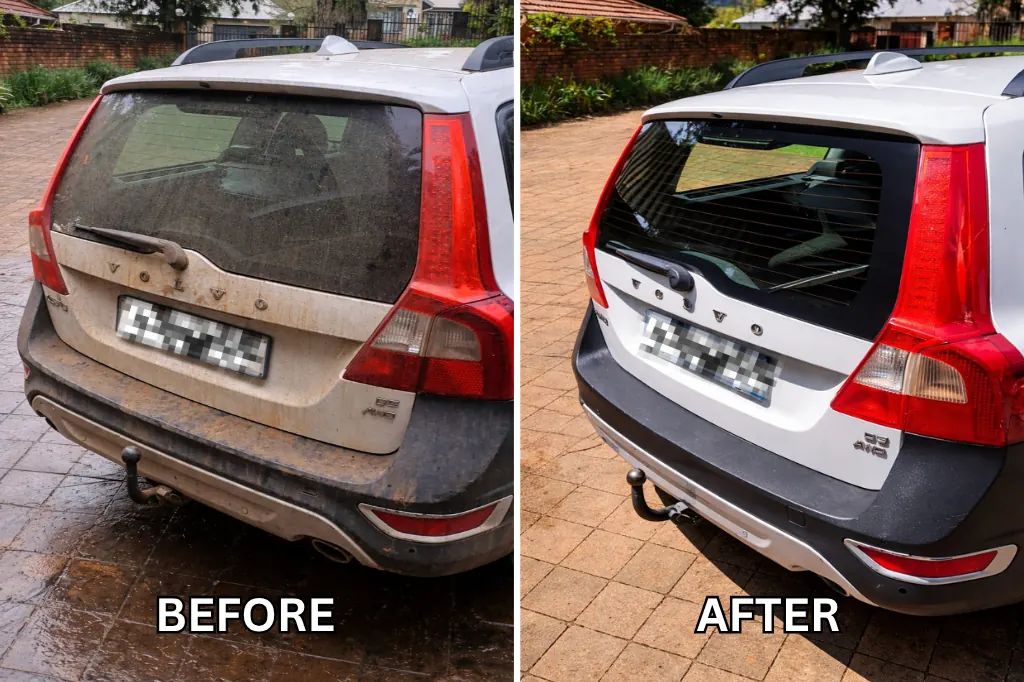 Before and after vehicle detail two